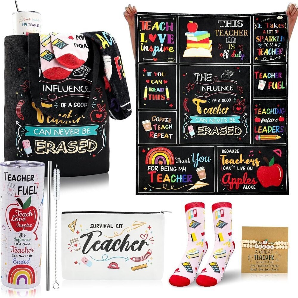 Teacher Appreciation Gift Set Cotton Stainless Steel Rainbow Home Office